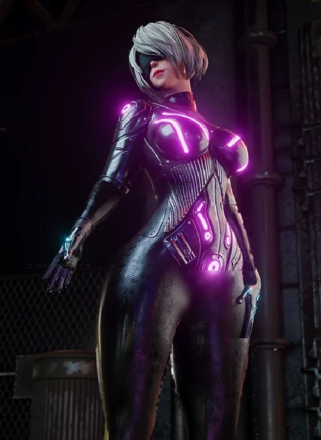 赛博朋克 blender女性角色模型