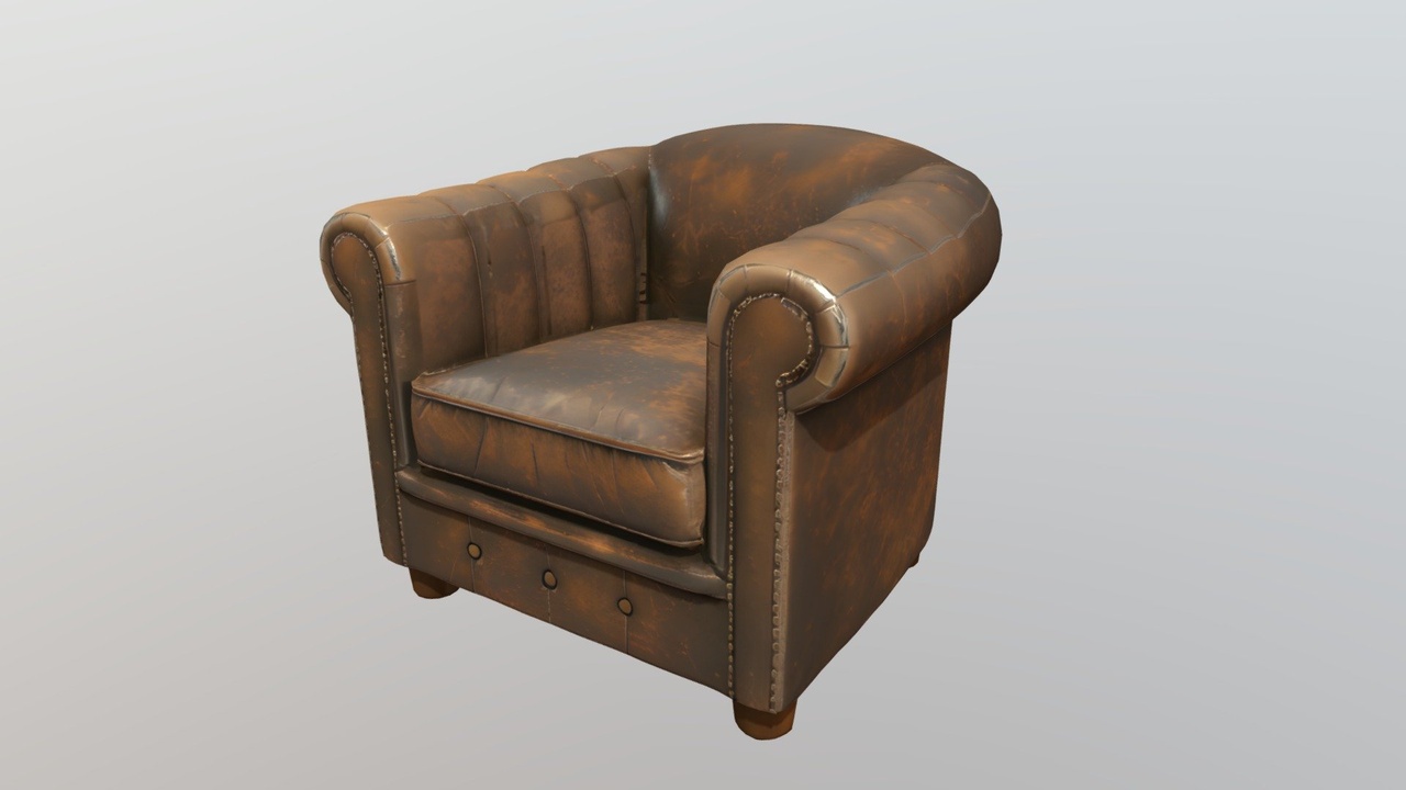 Leather armchair【皮制扶手椅】