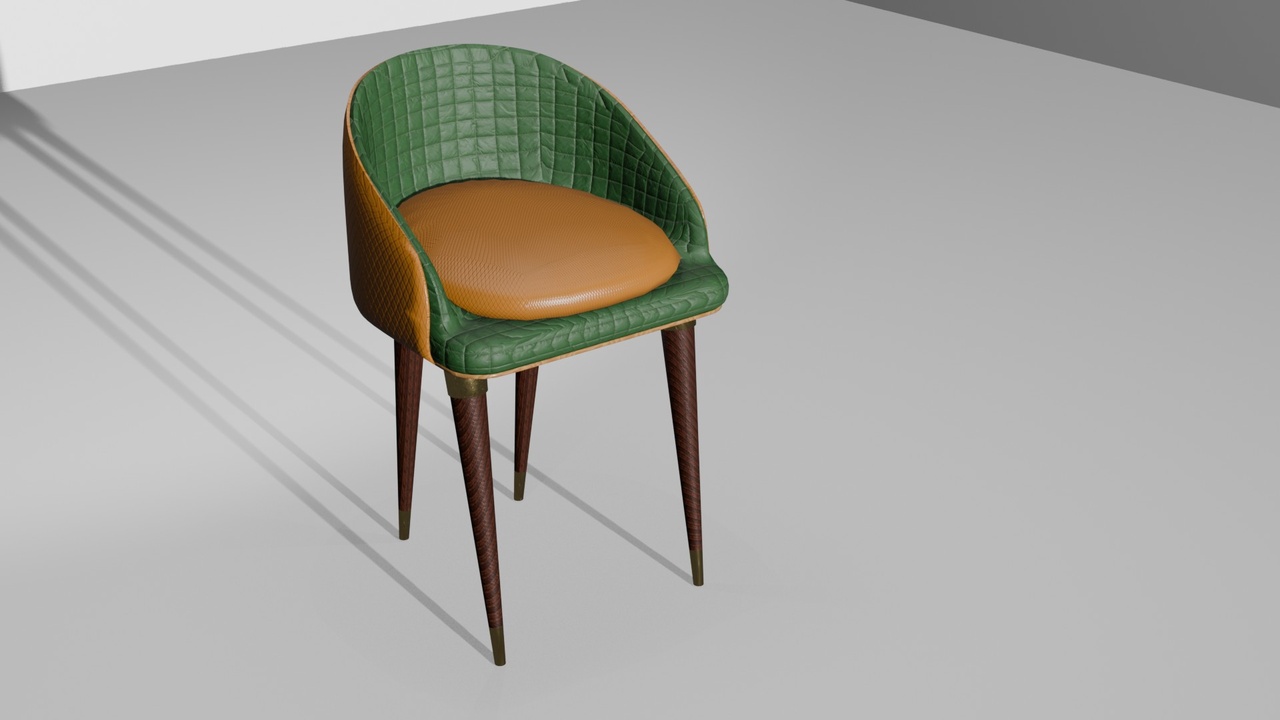 Designer Leather Tub Chair – Curved Design – Cushion Seat – Leather Stitched【设计师皮革浴缸椅 – 弯曲设计 – 坐垫座 – 皮革缝制】