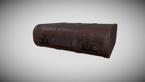 A leather suitcase【一个皮革手提箱】