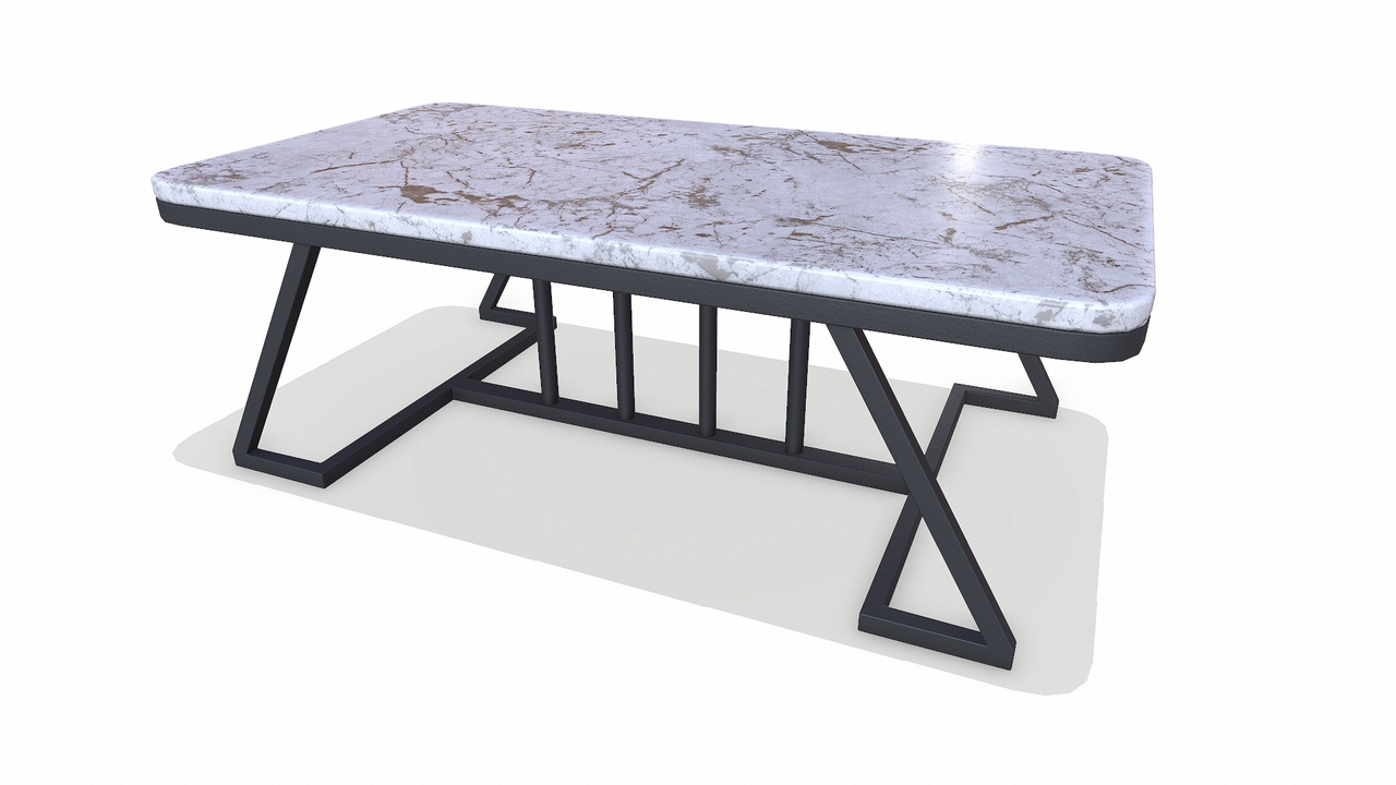 Marble Coffee Table Low-poly PBR【大理石咖啡桌 低多边形 PBR】