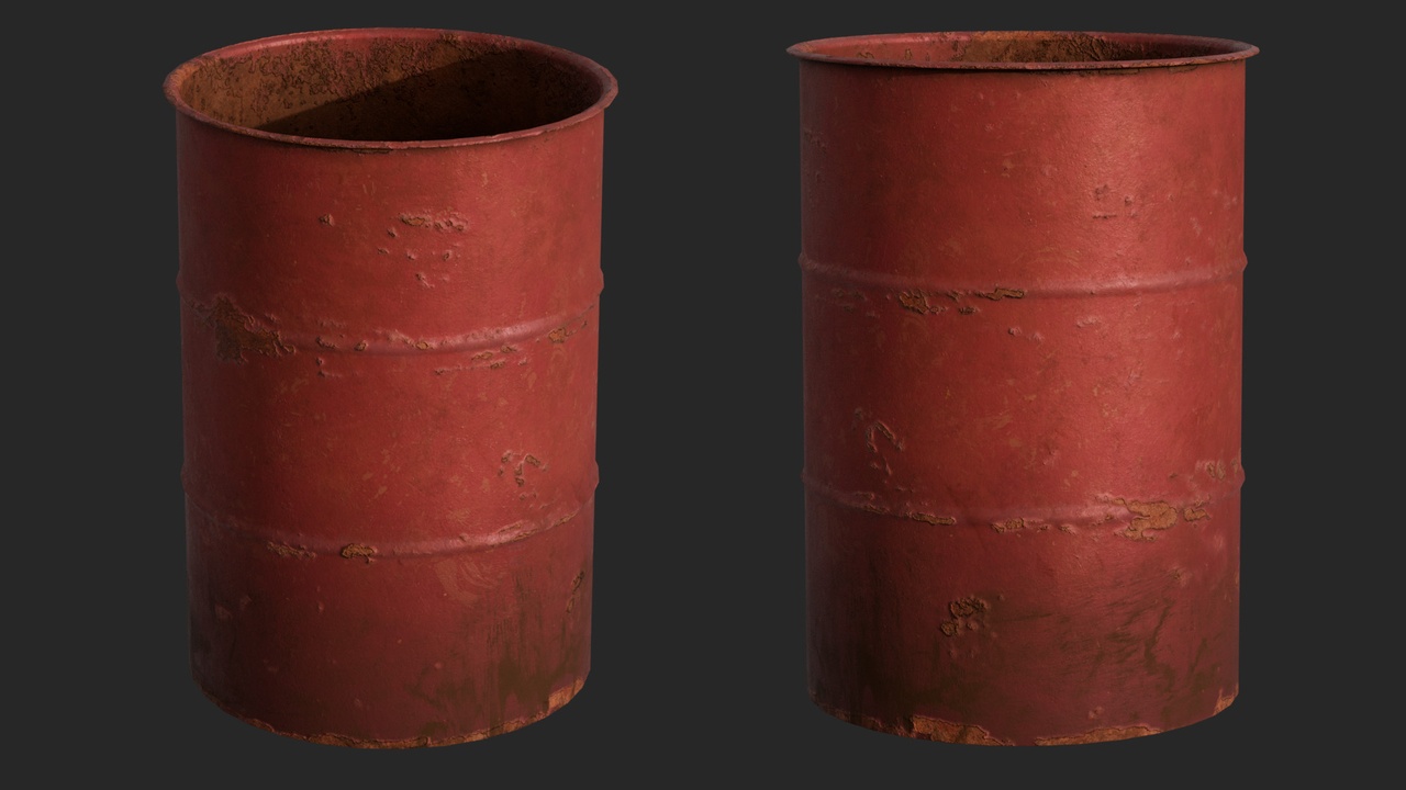 Game model of an old rusty barrel【旧锈铁桶游戏模型】