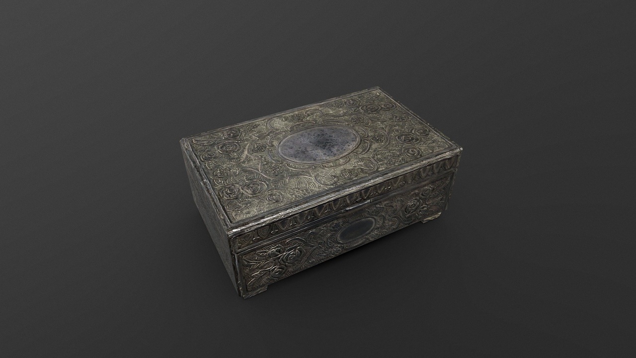 Metal Rose Jewelry Trinket Box Low Poly【金属玫瑰珠宝饰品盒 低多边形】