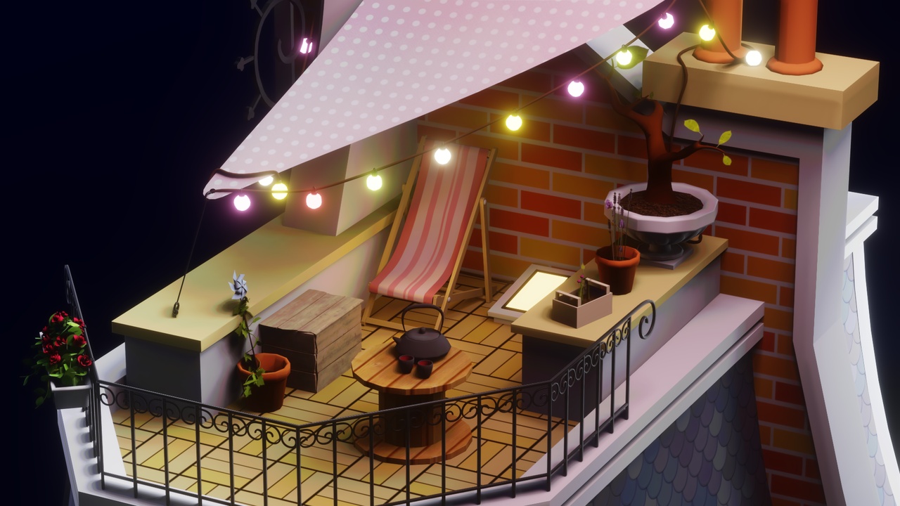 Miraculous Ladybug Marinette Room optimised 3D scene environment game ready【神奇瓢虫马里内特房间优化3D场景环境，游戏即开即用】