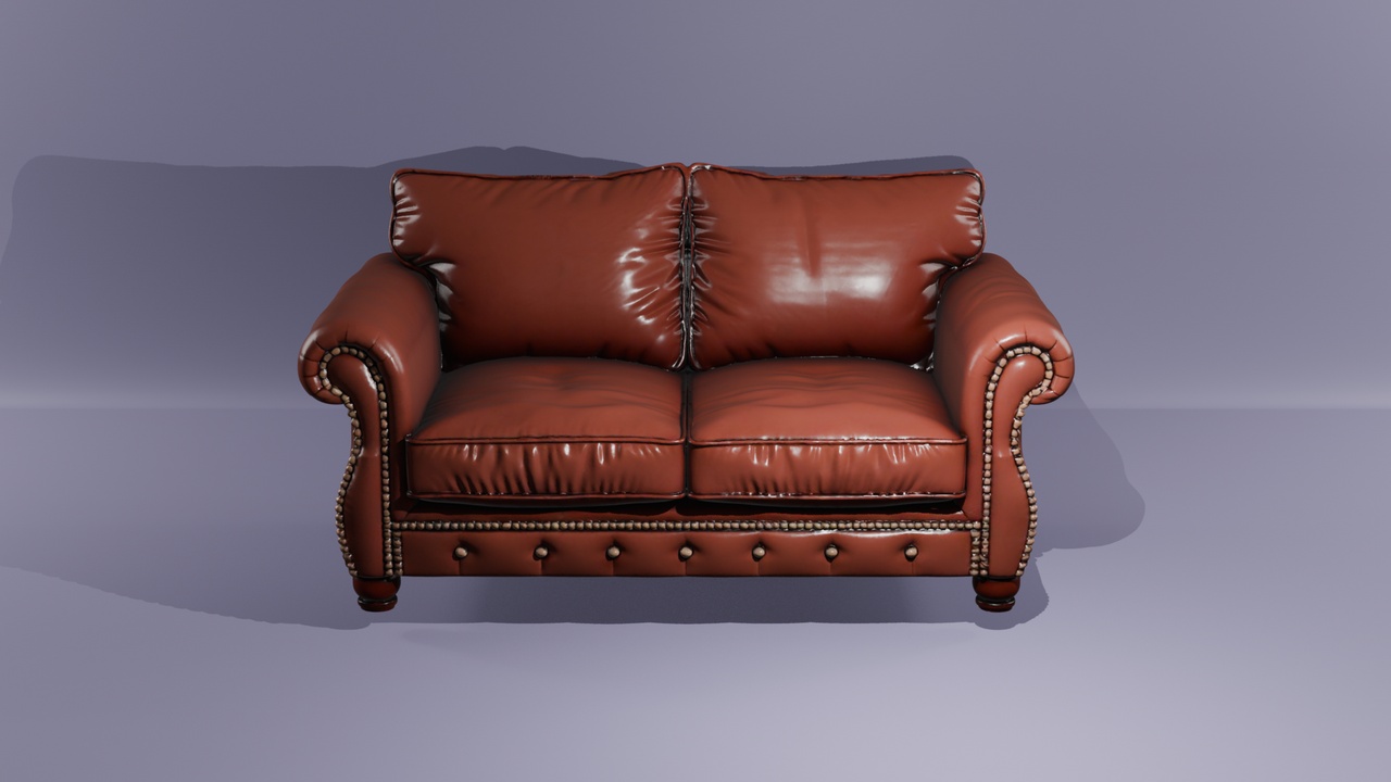 Brown leather sofa【棕色皮沙发】