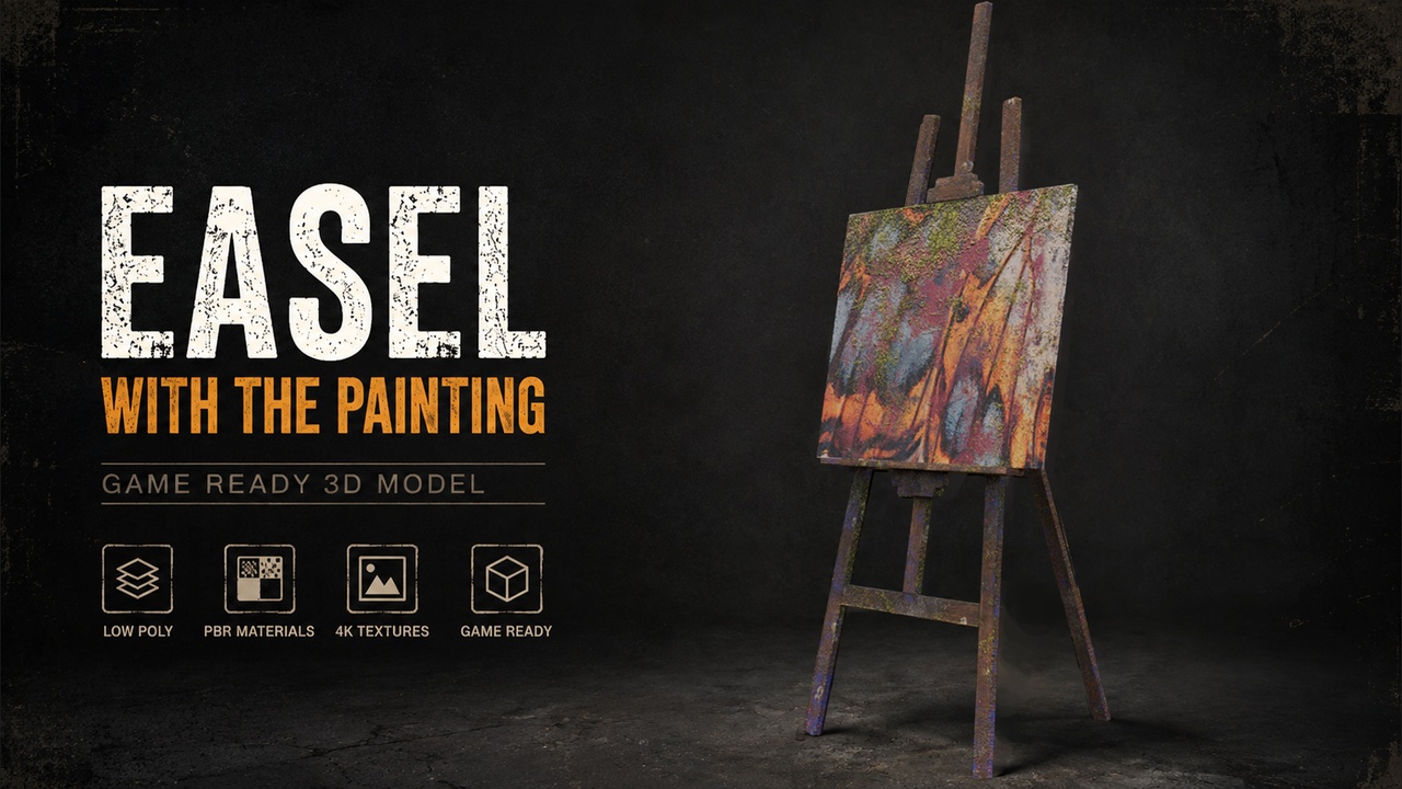 Easel with the painting【带画作的画架】