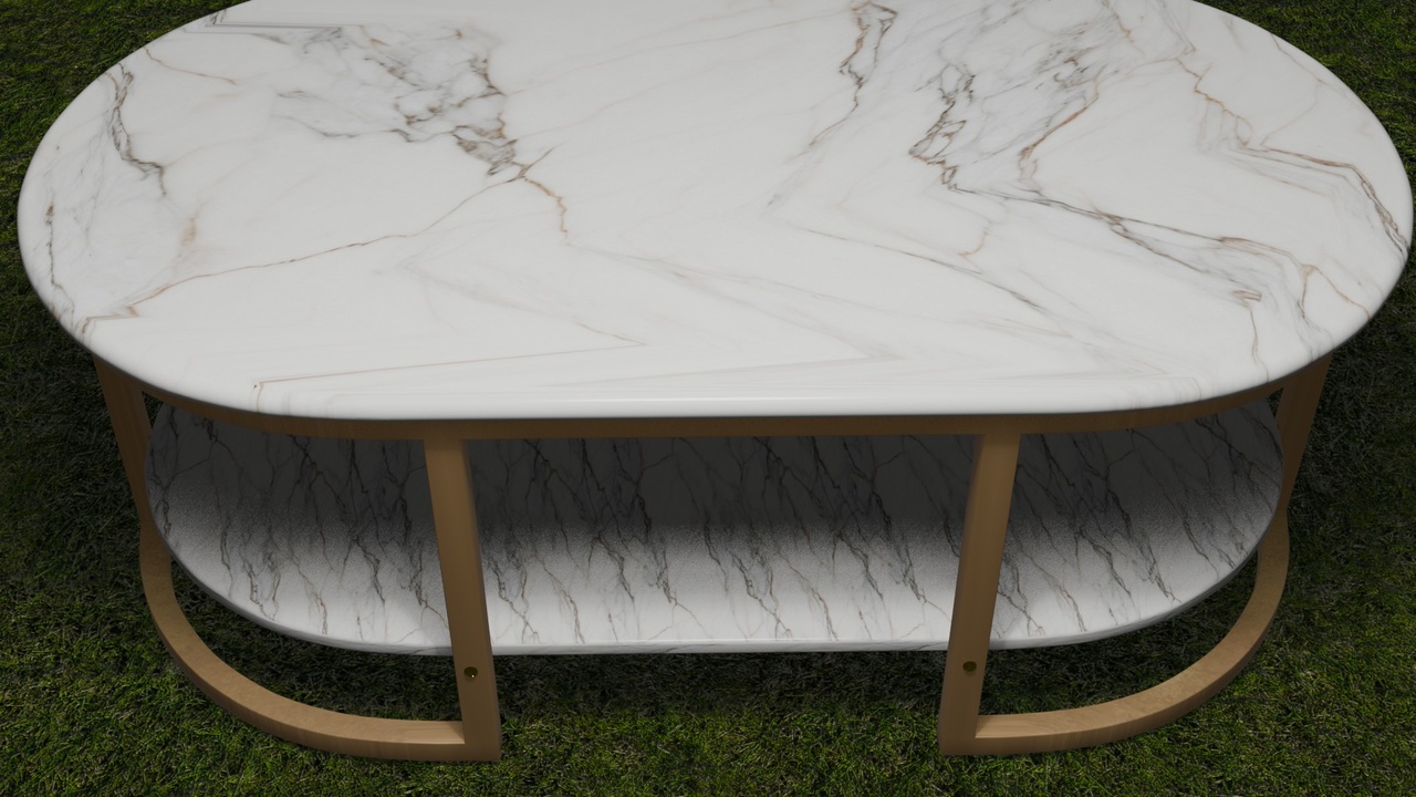 Luxury White Marble Center Table – Premium Interior Furniture Asset – 4k PBR【豪华白色大理石茶几 – 高端室内家具资产 – 4K PBR材质】