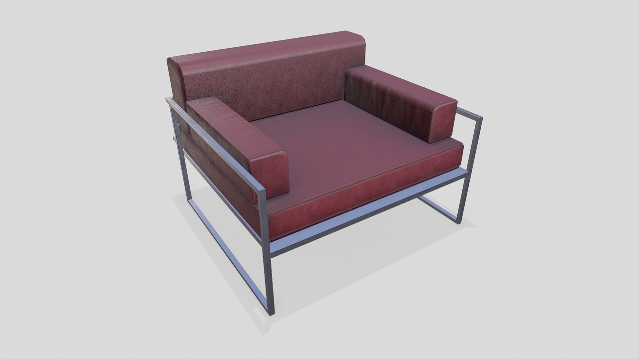 Lounge Chair Low-poly PBR【低多边形PBR材质的休闲椅】