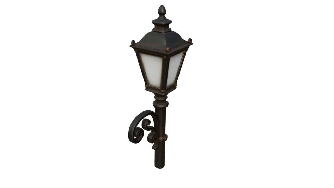 Vintage Street Light – High Detail Classic Metal Lamp Post 3D Model【复古街灯 – 高细节经典金属路灯 3D 模型】