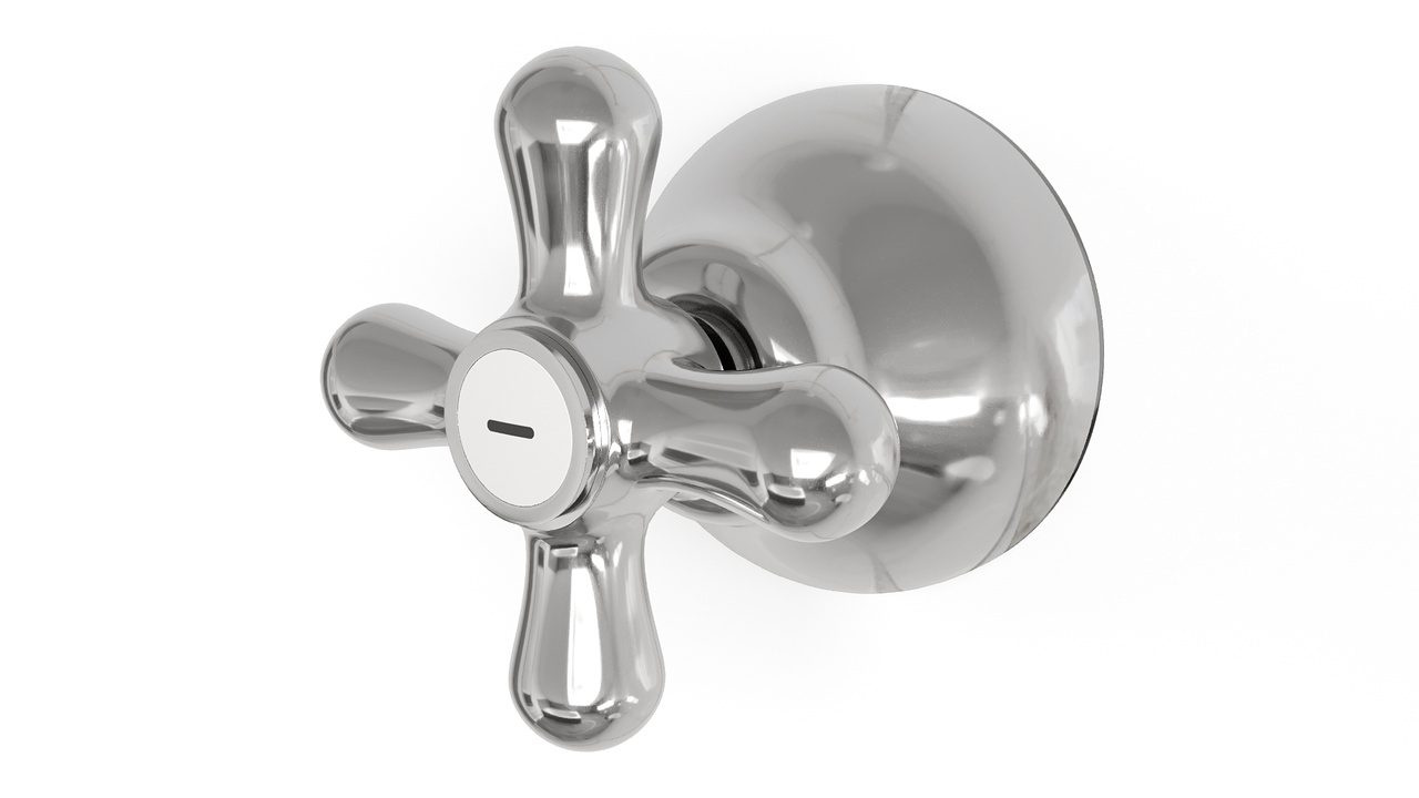 Classic Chrome Shower Valve Handle with Cross Design【经典十字设计镀铬淋浴阀把手】
