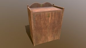 Wooden medieval cabinet (mid-poly!)【中世纪木质橱柜（中多边形！）】