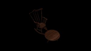 Wooden Rocking Chair with Round Side Table【木质摇椅配圆形边桌】