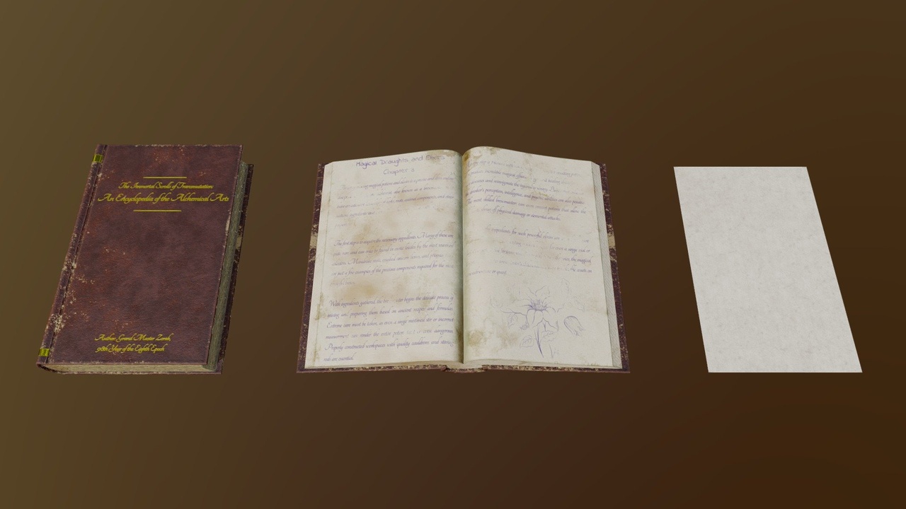 Aged Alchemical Book (mid-poly!)【陈旧炼金术书（中多边形！）】