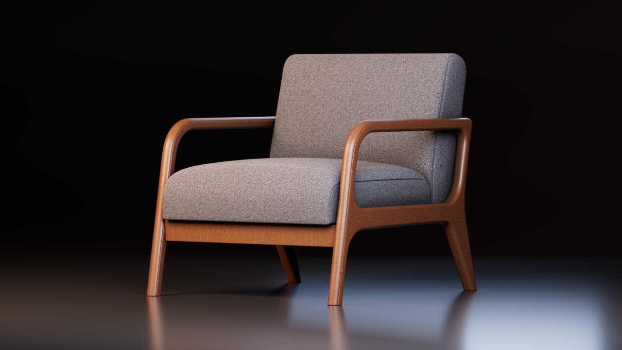 Modern Lounge Chair – Leibal Arch Chair – Blender【现代休闲椅 – Leibal弧形椅 – Blender】