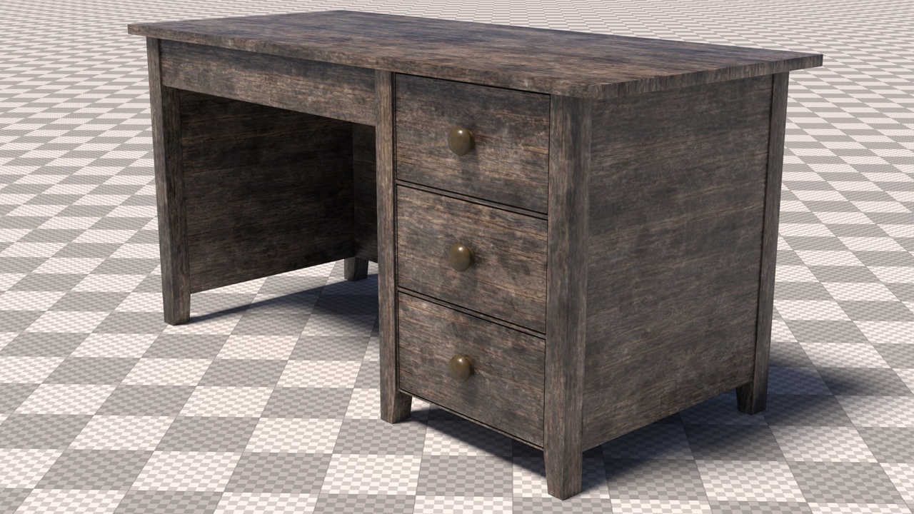 Rustic Wooden Desk with Drawers【乡村风格带抽屉木桌】