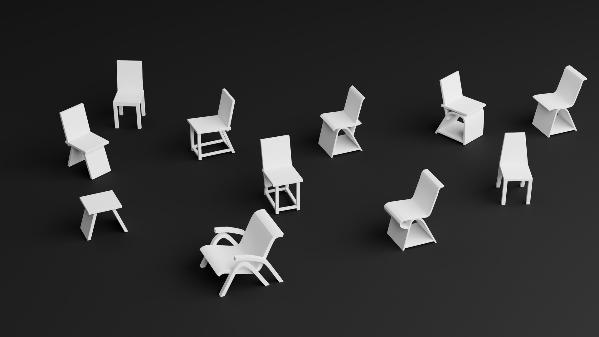 Modern Minimalist Chair Collection Pack【现代极简风格椅子套装】