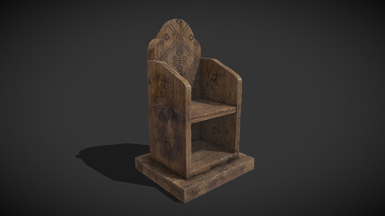 Rustic_Medieval_Wooden_Bedside_Book_Shelf【乡村中世纪木质床头书架】