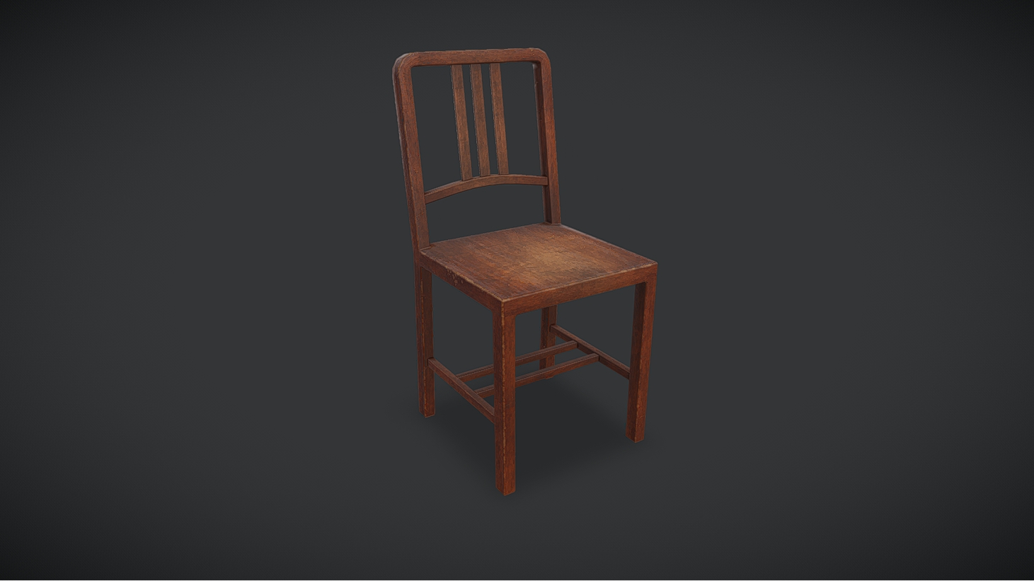 Old Wooden Chair 05 Low-poly PBR【老木椅05 低多边形PBR材质】