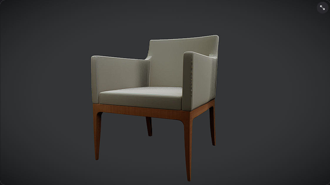 Modern Upholstered Armchair with Wooden Legs【现代风格木质腿软垫扶手椅】