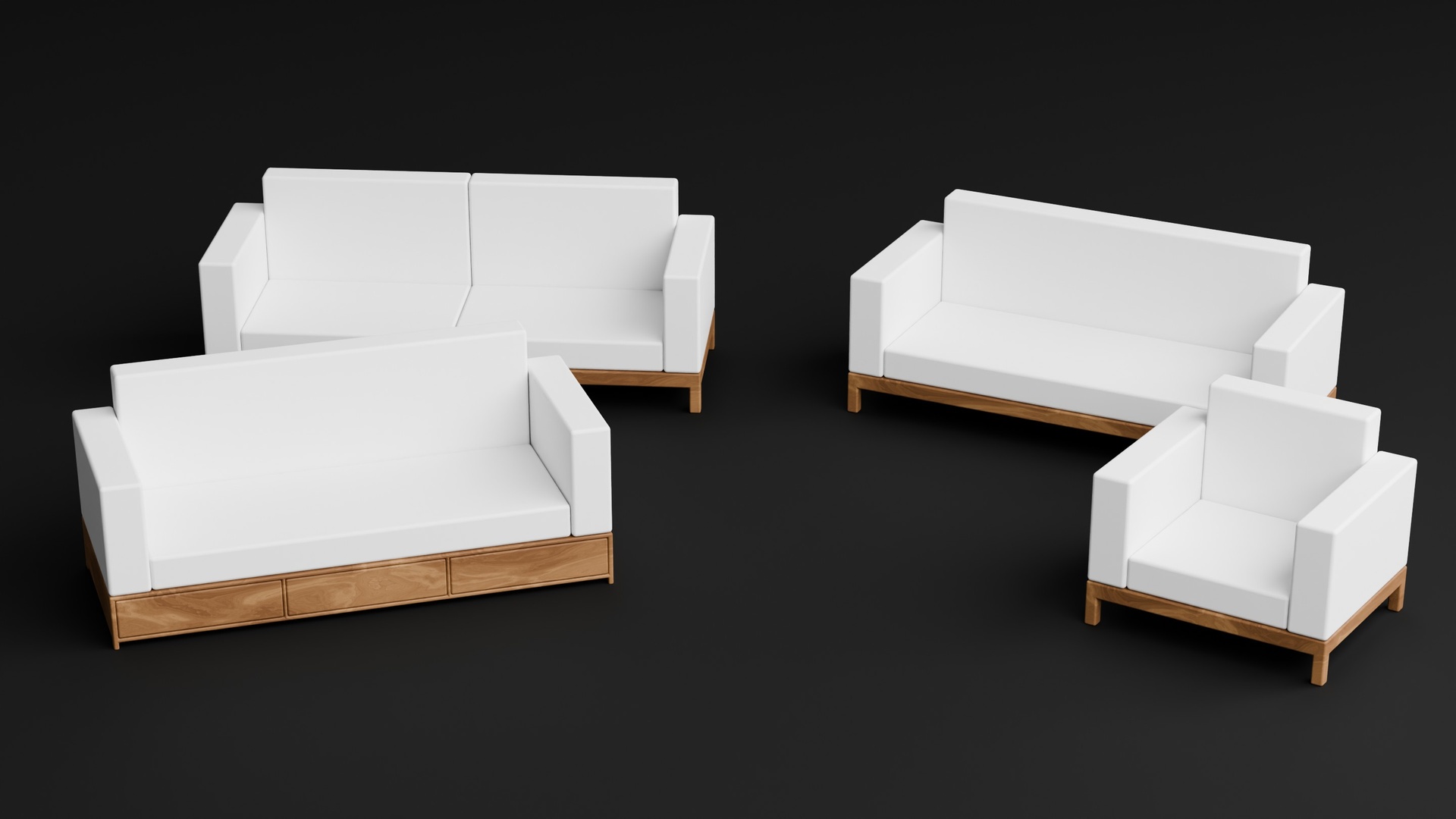 Modern Low Poly Sofa Pack【现代风格低多边形沙发套装】