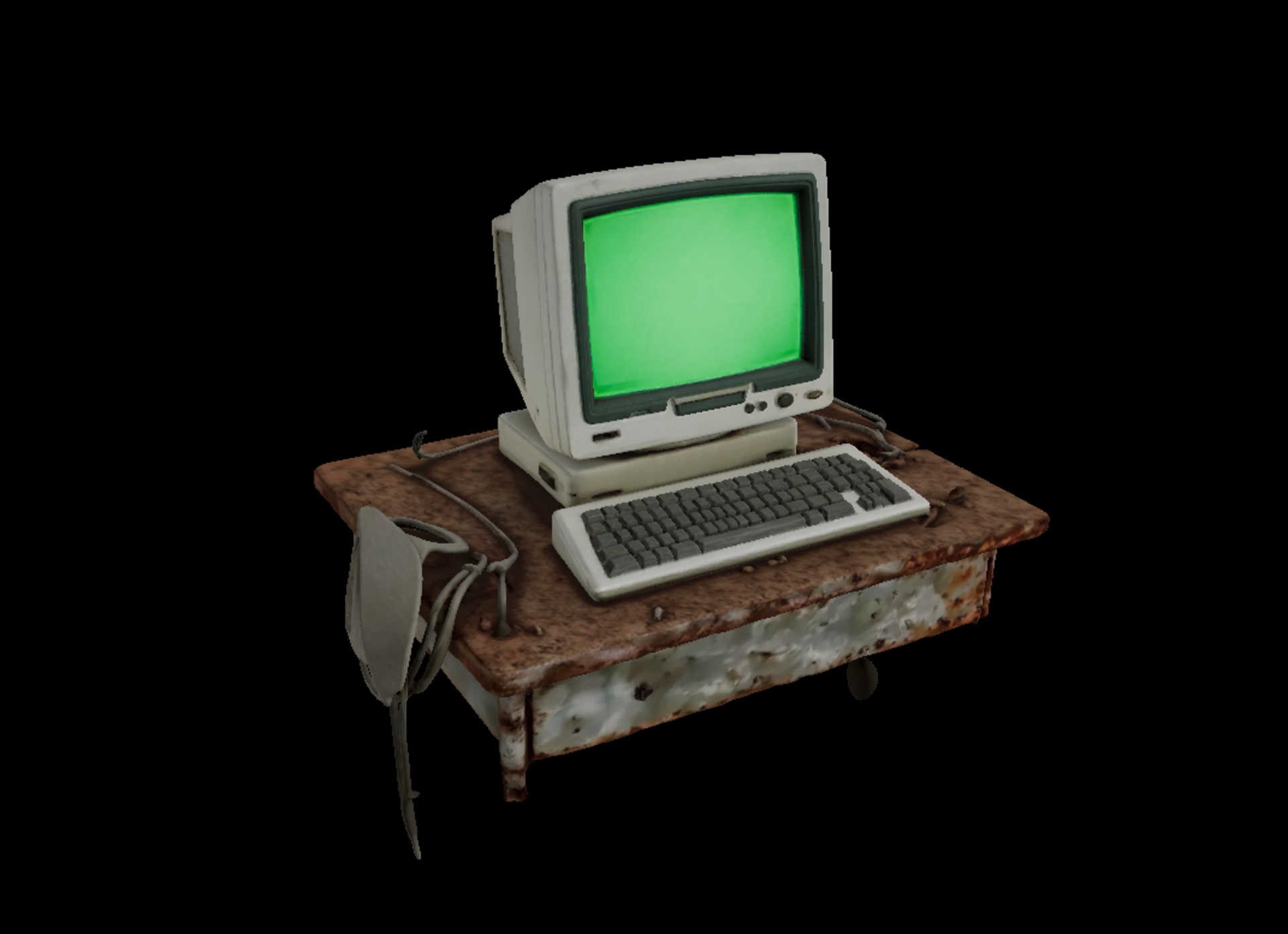 Old Computer Desk – Rusty Retro Terminal【旧电脑桌——生锈的复古终端机】