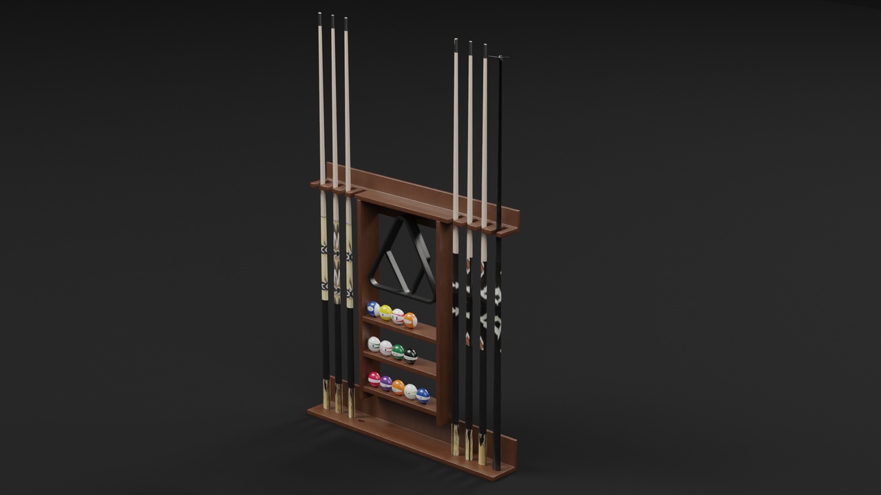 Pool Table Cue & Ball Rack【台球桌球杆及球架】