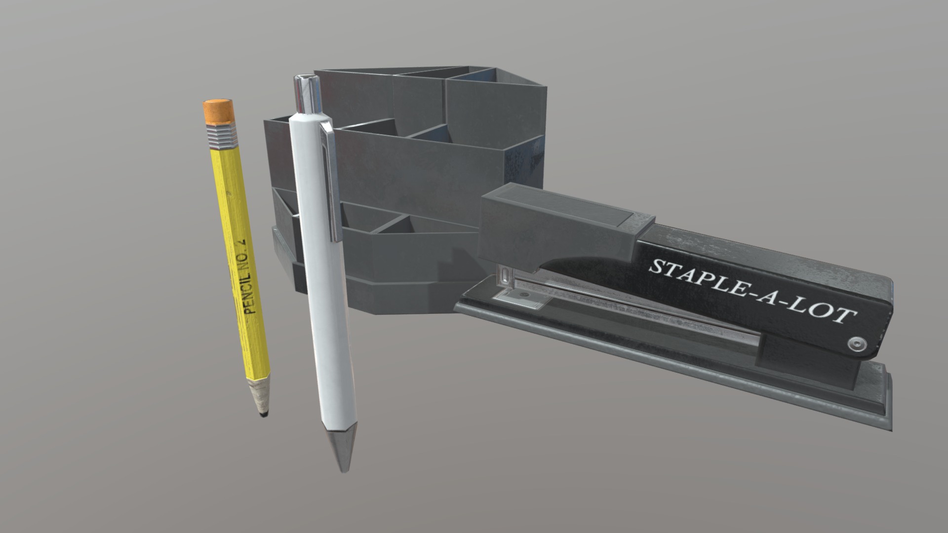 Pen, Pencil, Stapler and Holder【钢笔、铅笔、订书机及支架】